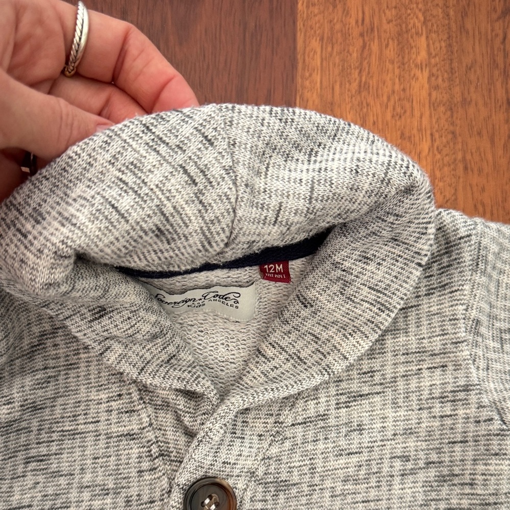 Sovereign Code Gray Kids Button-Up Sweater - Picture 3 of 8